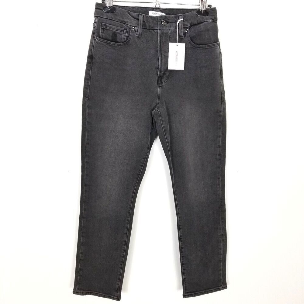 Good American Women Good Classic Skinny Jeans Sz 29‎ Black Denim High Rise City